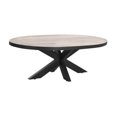 Mesa de Centro DKD Home Decor Natural Metal Madera de mango 130 x 70 x