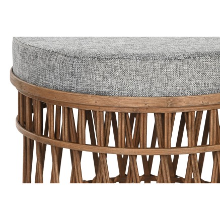 Voetensteun DKD Home Decor 40 x 40 x 48 cm Grijs Bruin Bamboe Tropisch 2