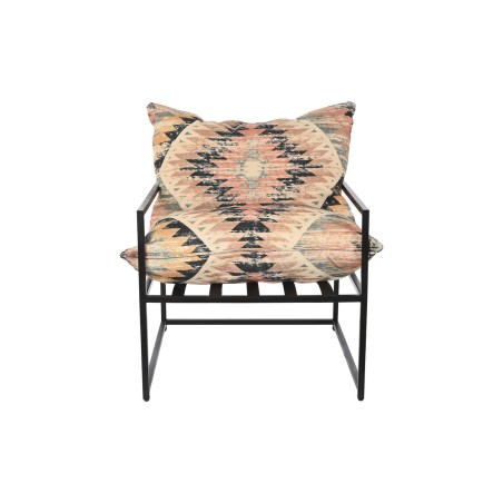 Armstoel DKD Home Decor 70 x 75 x 85 cm Zwart Metaal Multicolour