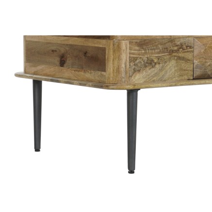 Hoofdtafel DKD Home Decor 116 x 60 x 46 cm Metaal Aluminium Mangohout 2