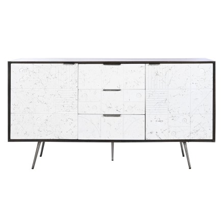 Aparador DKD Home Decor Blanco Marrón oscuro Madera de mango 150 x 43