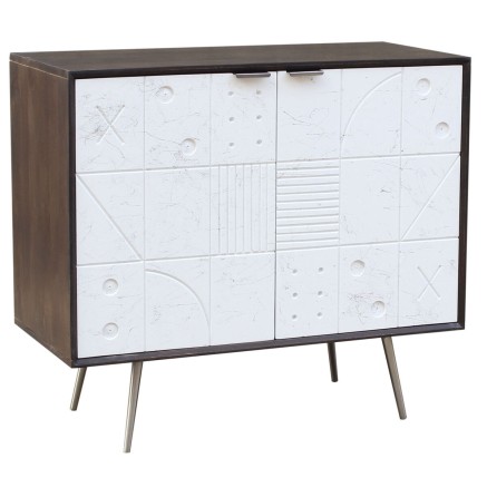 Aparador DKD Home Decor Blanco Marrón Metal Madera de mango 90 x 43 x