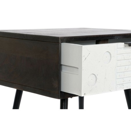 Comodino DKD Home Decor 45 x 38 x 50 cm Nero Metallo Bianco Legno di m