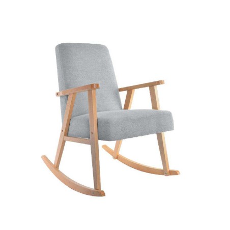Fauteuil à Bascule DKD Home Decor Bleu ciel Naturel Bois Hêtre Bois