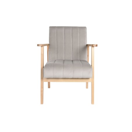 Leunstoel DKD Home Decor 63 x 68 x 81 cm Natuurlijk Grijs Beige Pijnbo