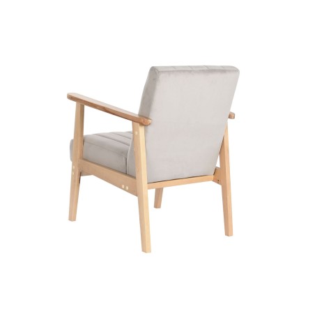Leunstoel DKD Home Decor 63 x 68 x 81 cm Natuurlijk Grijs Beige Pijnbo