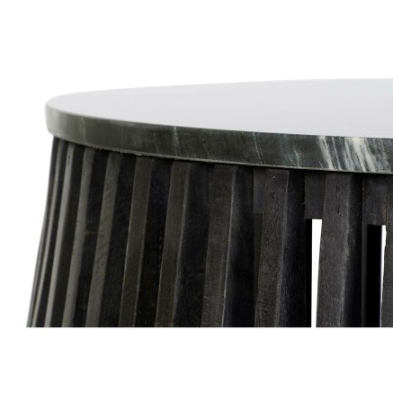 Table d'appoint DKD Home Decor Noir Marbre 90 x 90 x 45 cm Bois de man 2