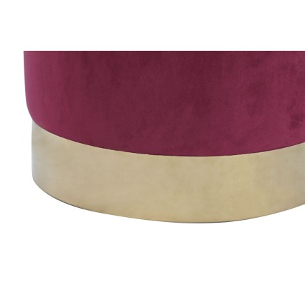 Repose-pied DKD Home Decor Beige Bordeaux Velours 40 x 40 x 42 cm (2 U 2