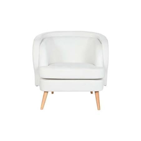 Butaca DKD Home Decor Blanco Natural Madera 91 x 80 x 78 cm