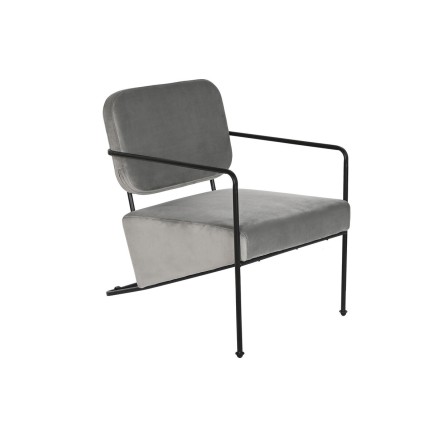 Armstoel DKD Home Decor Grijs Metaal 62 x 76 x 76 cm 55 x 71 x 72 cm