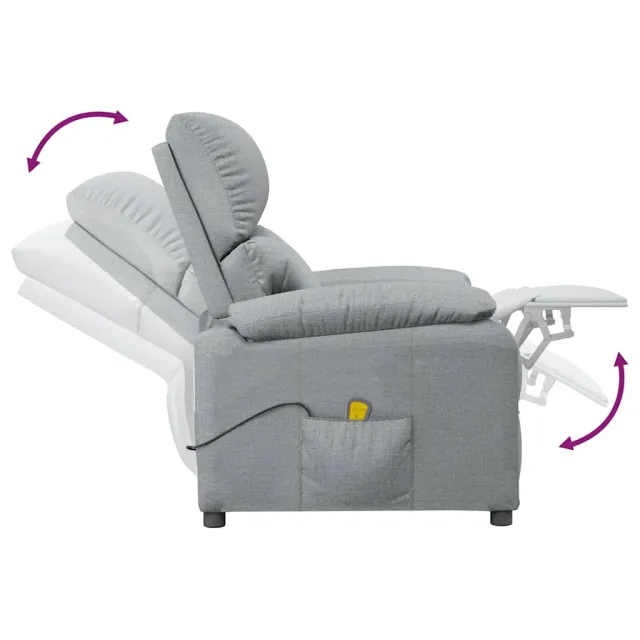 Fauteuil de massage Gris clair Tissu