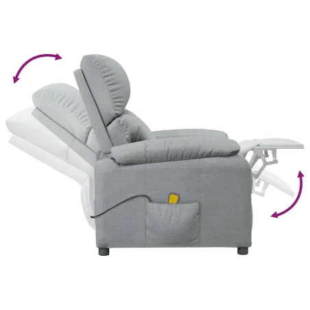 Fauteuil de massage Gris clair Tissu
