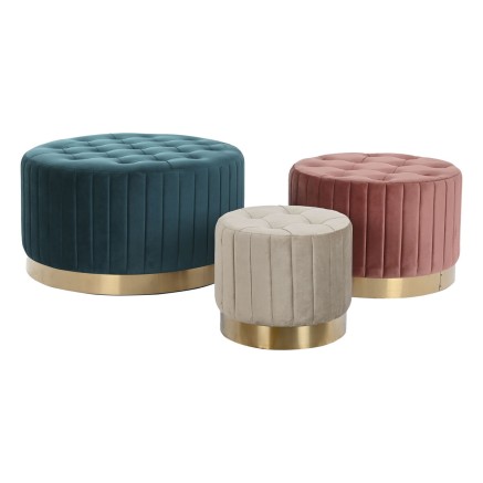 Reposapiés DKD Home Decor Verde Gris Burdeos Dorado Metal Terciopelo 2