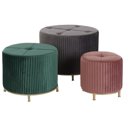 Reposapiés DKD Home Decor Terciopelo 60 x 60 x 45 cm Madera MDF 2