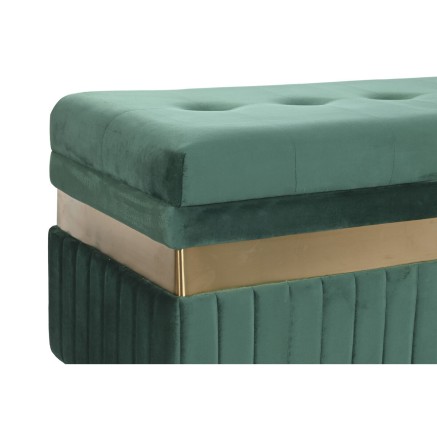 Banqueta DKD Home Decor Azul Verde Naranja Dorado Madera MDF 93 x 47 x 2