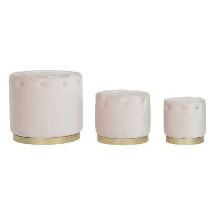 Repose-pied DKD Home Decor Rose Doré Bois MDF Velours 60 x 60 x 54 cm