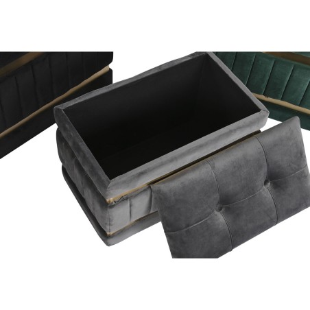 Kruk DKD Home Decor Zwart Gouden Groen Donker grijs Hout MDF 70 x 40 x