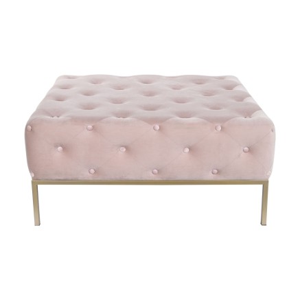 Bench DKD Home Decor Pink Golden Metal 100 x 100 x 45 cm 2