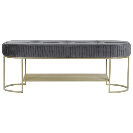Bench DKD Home Decor Grey Golden Metal 120 x 40 x 45 cm