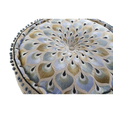 Puff DKD Home Decor Azzurro Beige
