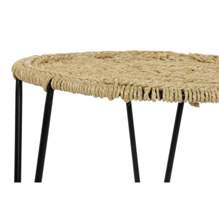 Juego de 3 mesas DKD Home Decor Marrón Negro Natural 62 x 62 x 40 cm 2
