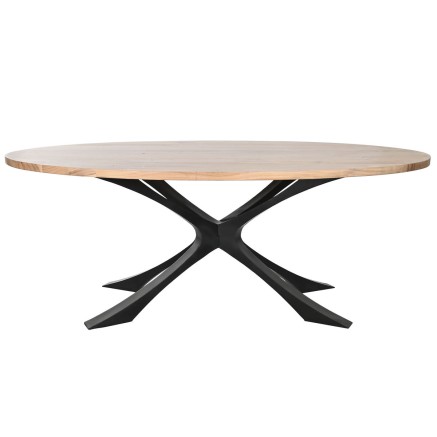 Mesa de Comedor DKD Home Decor Metal Madera de acacia 200 x 110 x 76 c 2