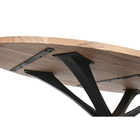 Table de Salle à Manger DKD Home Decor Métal Bois d'acacia 200 x 110