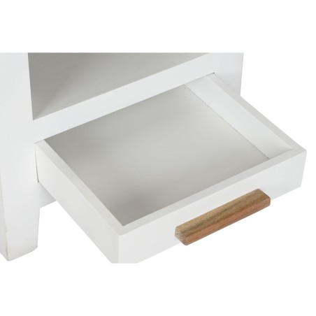 Table de Nuit DKD Home Decor Blanc Marron Acacia Bois de manguier 45 x