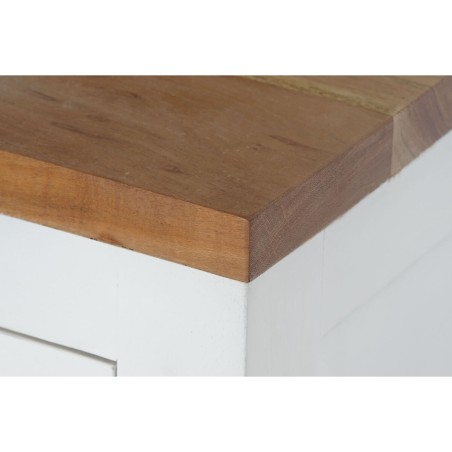 Table de Nuit DKD Home Decor Blanc Marron Acacia Bois de manguier 45 x