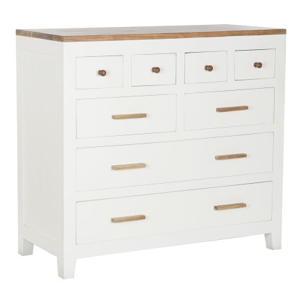 Cómoda DKD Home Decor Blanco Marrón Acacia Madera de mango Urbano 11