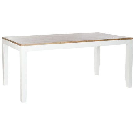Dining Table DKD Home Decor White Brown Acacia Mango wood 200 x 100 x