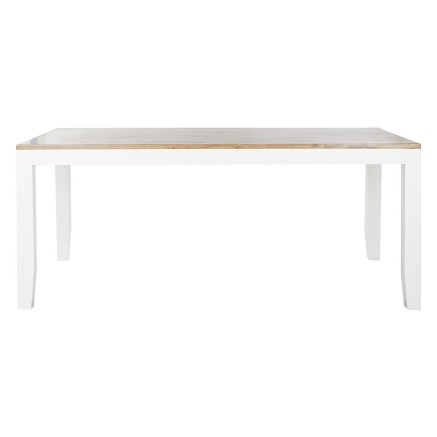 Dining Table DKD Home Decor White Brown Acacia Mango wood 200 x 100 x 2