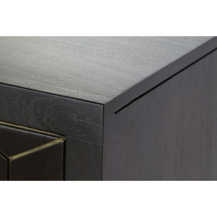 Credenza DKD Home Decor Nero Dorato Marrone scuro Metallo Acacia 160 x 2