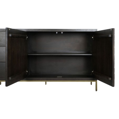 Buffet DKD Home Decor Noir Doré Brun foncé Métal Acacia 160 x 40 x