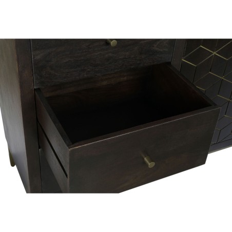 Buffet DKD Home Decor Noir Doré Brun foncé Métal Acacia 160 x 40 x