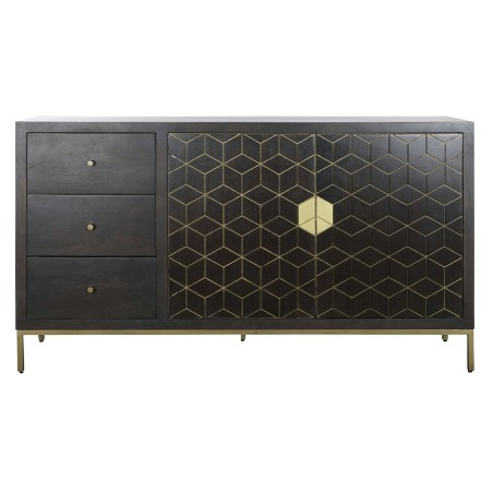 Buffet DKD Home Decor Noir Doré Brun foncé Métal Acacia 160 x 40 x
