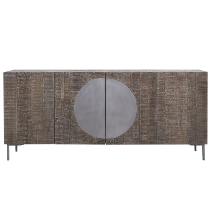 Buffet DKD Home Decor Brun foncé Gris foncé Métal Bois de manguier 2