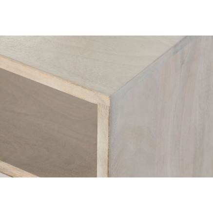 Mesita de Noche DKD Home Decor Blanco Natural Madera de mango 55 x 35 2
