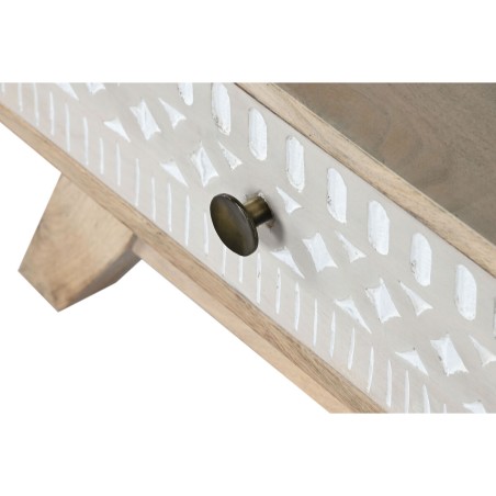 Table de Nuit DKD Home Decor Blanc Naturel Bois de manguier 55 x 35 x
