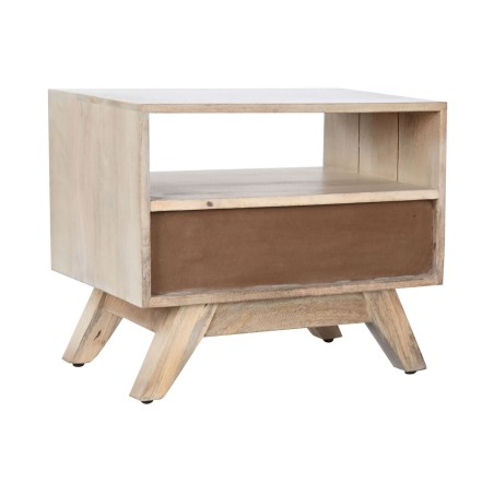 Table de Nuit DKD Home Decor Blanc Naturel Bois de manguier 55 x 35 x