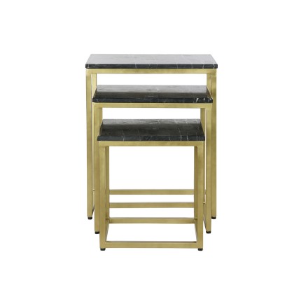 Juego de 3 mesas DKD Home Decor Negro Dorado 50 x 35 x 60 cm 2