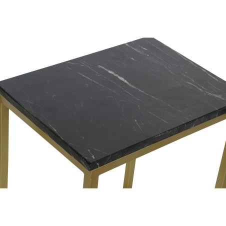 Set van 3 tafels DKD Home Decor Zwart Gouden 50 x 35 x 60 cm