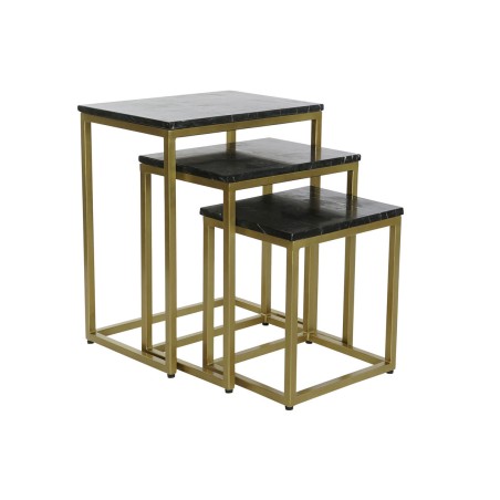 Set van 3 tafels DKD Home Decor Zwart Gouden 50 x 35 x 60 cm