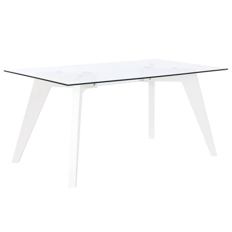 Tavolo da Pranzo DKD Home Decor Bianco Trasparente Cristallo Legno MDF