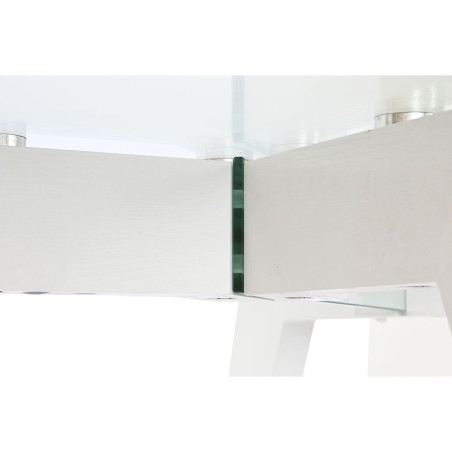 Tavolo da Pranzo DKD Home Decor Bianco Trasparente Cristallo Legno MDF