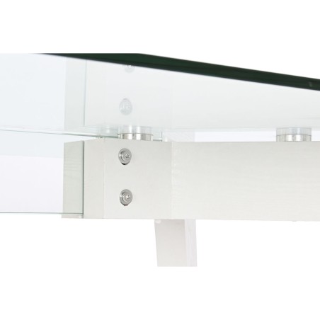 Mesa de Comedor DKD Home Decor Blanco Transparente Cristal Madera MDF