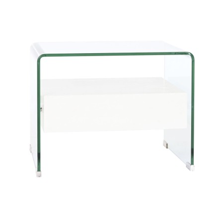 Nachttisch DKD Home Decor Weiß Durchsichtig Kristall Holz MDF 50 x 40 2