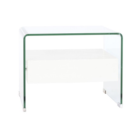 Nachtkastje DKD Home Decor Wit Transparant Kristal Hout MDF 50 x 40 x
