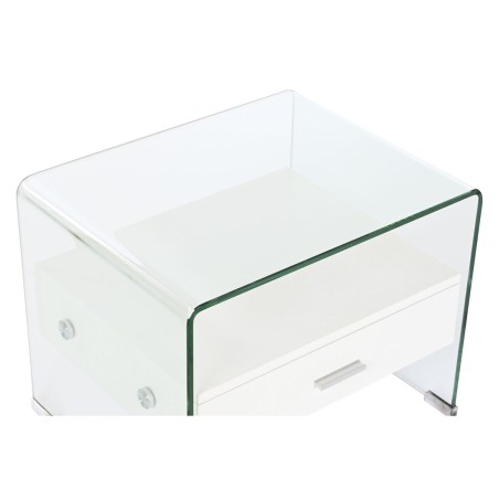 Nachtkastje DKD Home Decor Wit Transparant Kristal Hout MDF 50 x 40 x