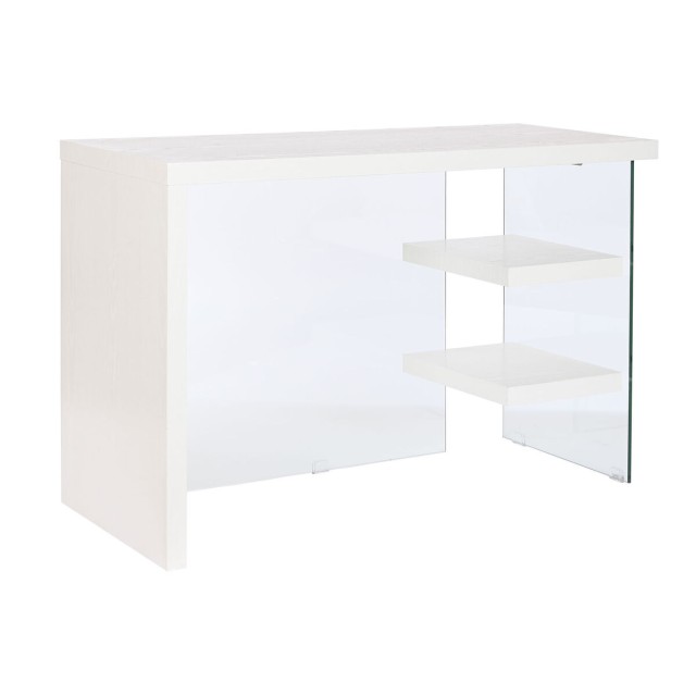 Escritorio DKD Home Decor Blanco Transparente Cristal Madera MDF 120 x